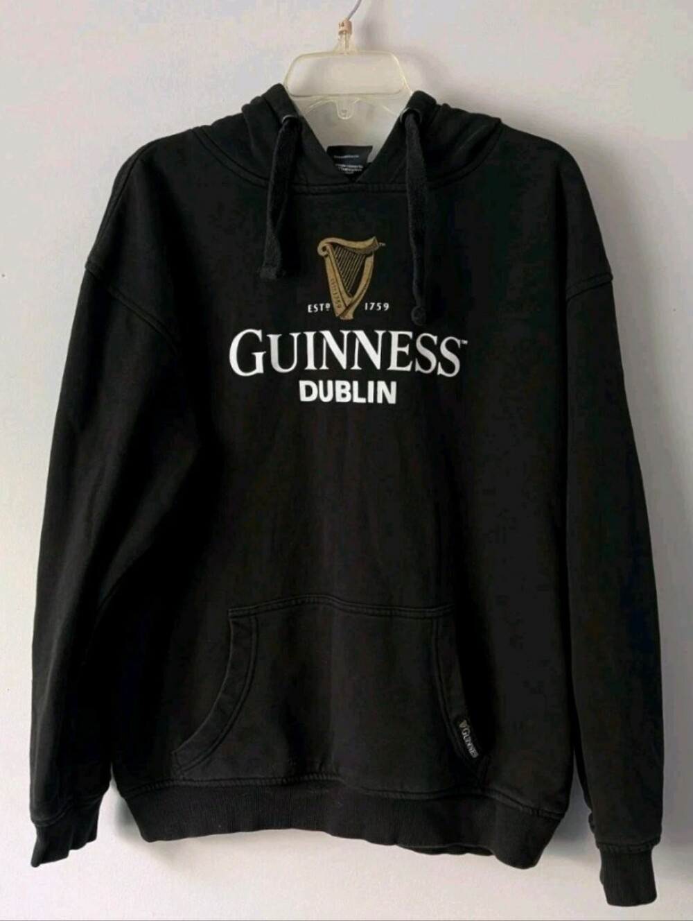 Guinness Dublin Black Graphic Pullover Hoodie Size Large Blokecore Casual